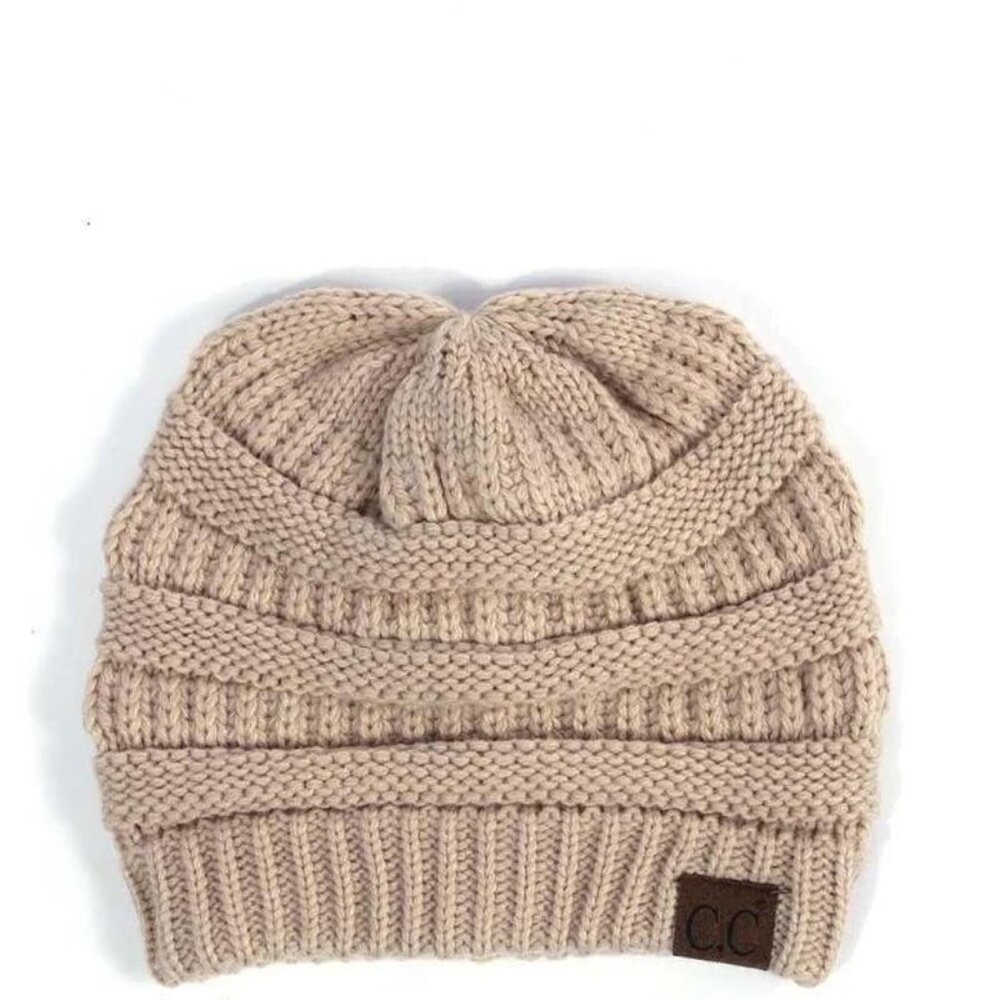 C.C. Slouchy Thick Hat Beanie - New Beige
